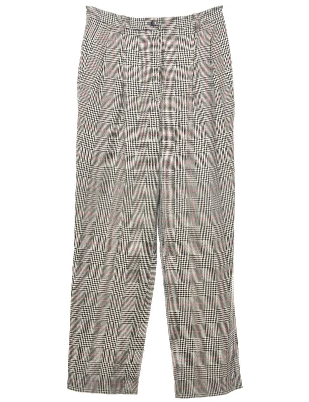 Limited Availability Lord and Taylor Grey Dogtooth Check Trousers - W29 L29