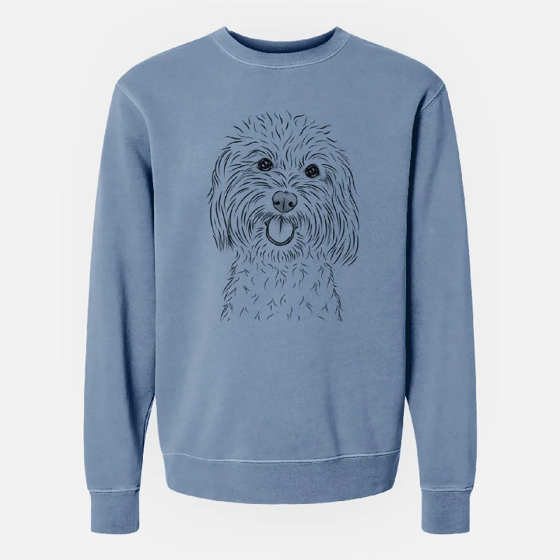 fashion sportswear hoodieBare Cuddles the Coton de Tulear - Unisex Pigment Dyed Crew Sweatshirt