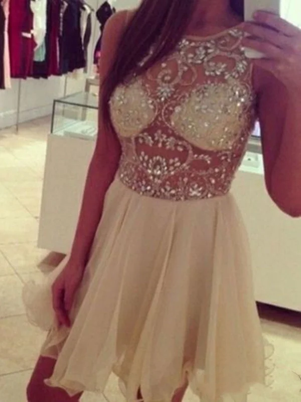 Deep Discounts A Line Round Neck Short Sleeveless Prom Dresses, Short Graduation Dresses, Homecoming Dresses Deep Discounts A Line Round Neck Short Sleeveless Prom Dresses, Short Graduation Dresses, Homecoming Dresses