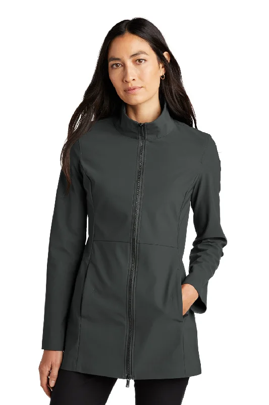 YEAR-End Clearance Mercer+Mettle Womens Faille Waterproof Full Zip Soft Shell Jacket - Anchor Grey