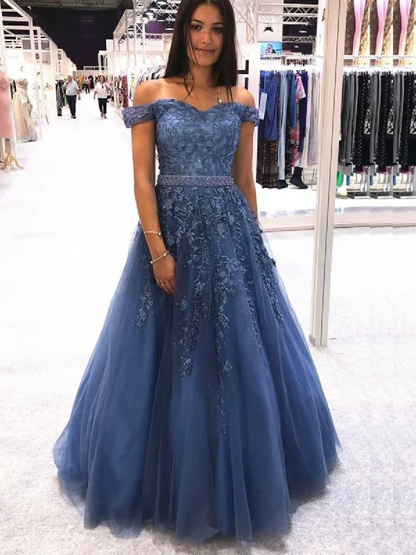 Last Chance Off Shoulder Appliques Blue Lace Long Prom Dresses 2020, Off Shoulder Blue Formal Dresses, Blue Lace Evening Dresses Last Chance Off Shoulder Appliques Blue Lace Long Prom Dresses 2020, Off Shoulder Blue Formal Dresses, Blue Lace Evening Dresses