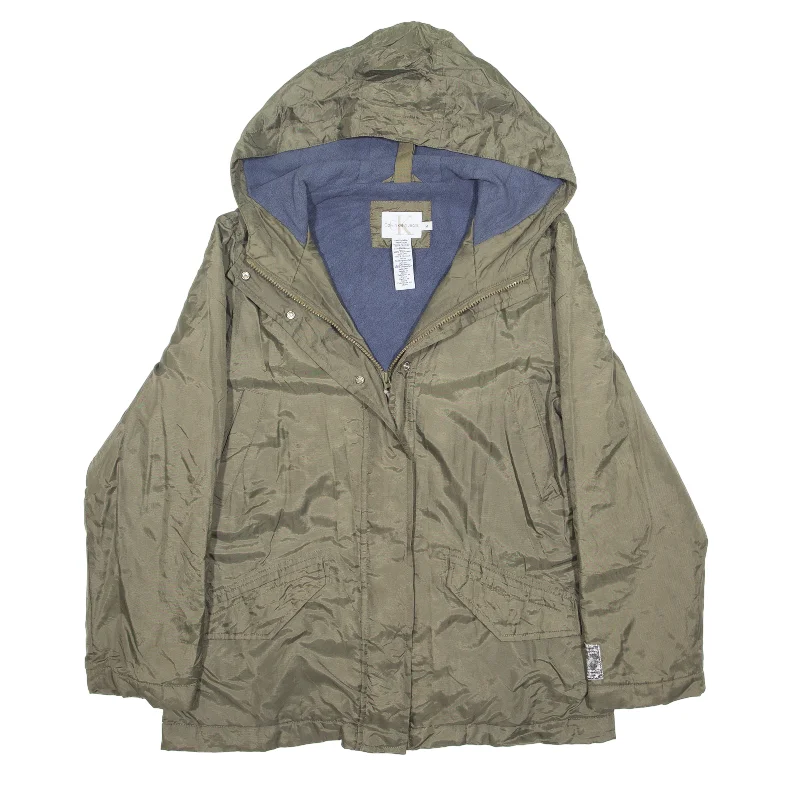 Daily Specials CALVIN KLEIN Fleece Lined Parka Coat Green Nylon Womens M