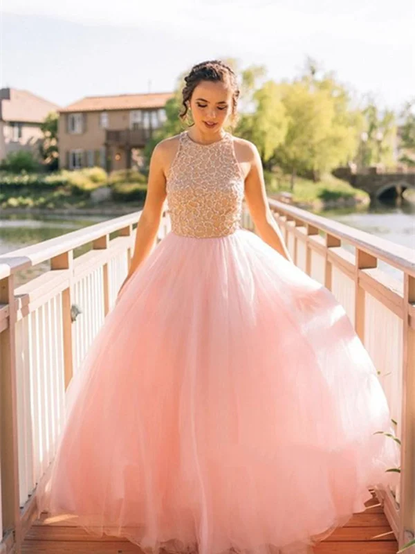 Warehouse Sale Gorgeous Round Neck Pink Prom Dresses, Pink Formal Dresses, Pink Prom Gown Warehouse Sale Gorgeous Round Neck Pink Prom Dresses, Pink Formal Dresses, Pink Prom Gown