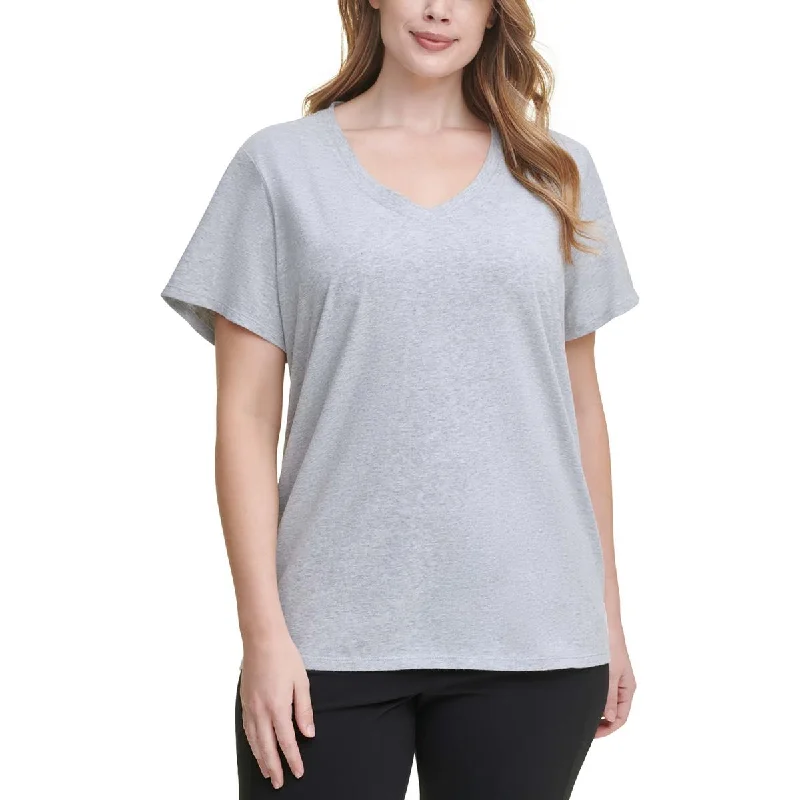 Daily Deals Calvin Klein Performance Womens Plus Cotton Activewear Pullover Top