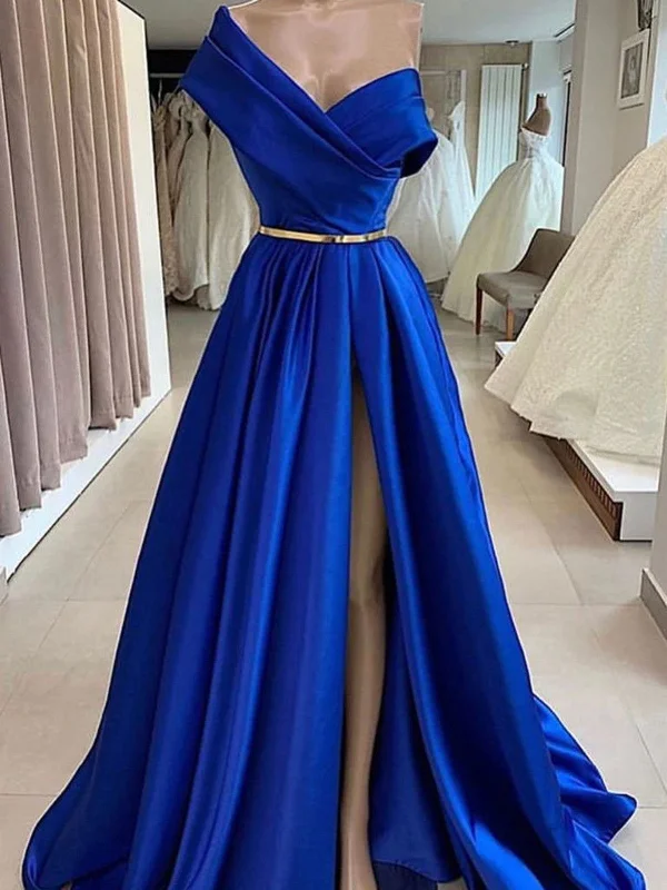 casual midi dresscasual midi dressOne Shoulder Long Royal Blue Prom Dresses, Royal Blue Long Formal Evening Dresses