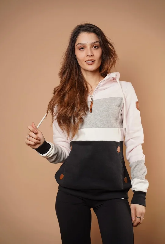 Limited Availability Suzon Half-Zip Hoodie in Primrose Mix