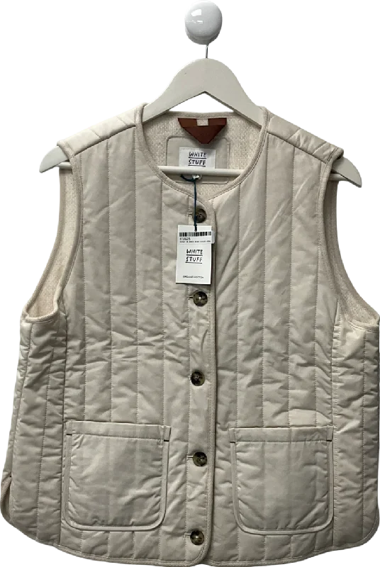 Closeout Sale White Stuff White Emma Quilted Organic Cotton Gilet UK 14