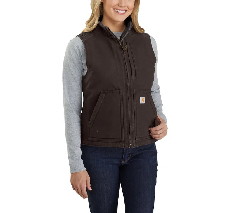 Best Bargains Women's Relaxed Fit Washed Duck Lined Mock Neck Vest