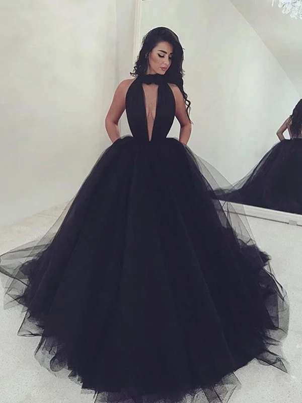 Blowout Sale Unique Sexy Long Black Prom Dresses, Black Evening Dresses
