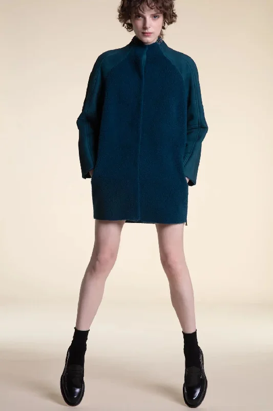 Hot Deal Green shearling coat womens