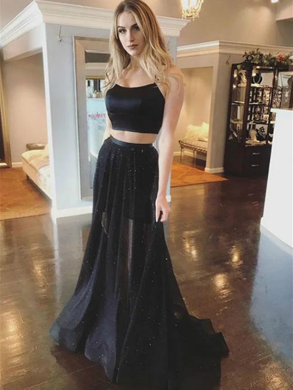 Buy More, Save More Two Piece Spaghetti Straps Mermaid Cross Back Satin Black Long Prom Dresses, 2 Pieces Black Formal Dresses, Black Graduation Dresses Buy More, Save More Two Piece Spaghetti Straps Mermaid Cross Back Satin Black Long Prom Dresses, 2 Pieces Black Formal Dresses, Black Graduation Dresses