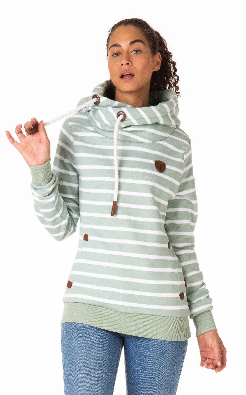 Great Bargains Artemis Print Green Bay Stripe Hoodie