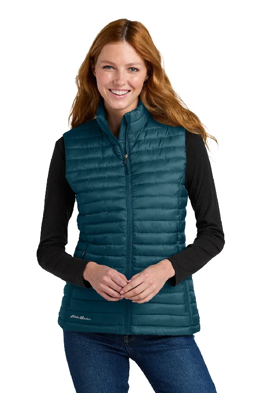 Special Buy Eddie Bauer Womens Packable Quilted Water Resistant Full Zip Vest - Adriatic Blue - New Special Buy Eddie Bauer Womens Packable Quilted Water Resistant Full Zip Vest - Adriatic Blue - New