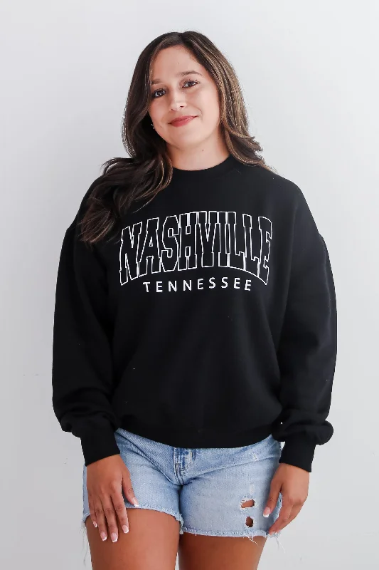 Clearance Sale Black Nashville Tennessee Sweatshirt