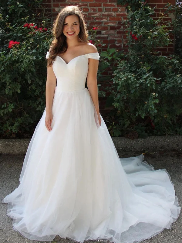 Discount Mania Off Shoulder White Tulle Long Prom Dresses, Off the Shoulder White Formal Graduation Evening Dresses SP2218 Discount Mania Off Shoulder White Tulle Long Prom Dresses, Off the Shoulder White Formal Graduation Evening Dresses SP2218