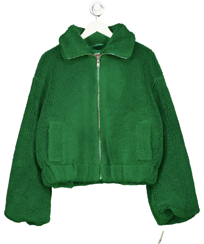 Great Deals Free People Green Get Cozy Teddy Jacket UK S