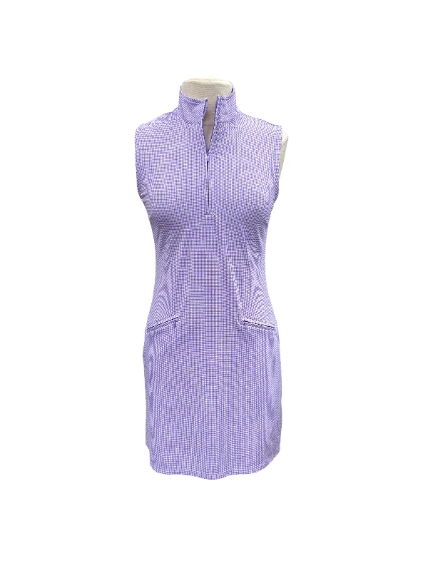 winter dresswinter dressIBKUL Sleeveless Lavender Gingham Check Dress- Small