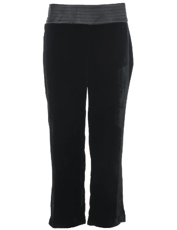 Year-End Clearance Casual Black Velvet Trousers - W33 L25
