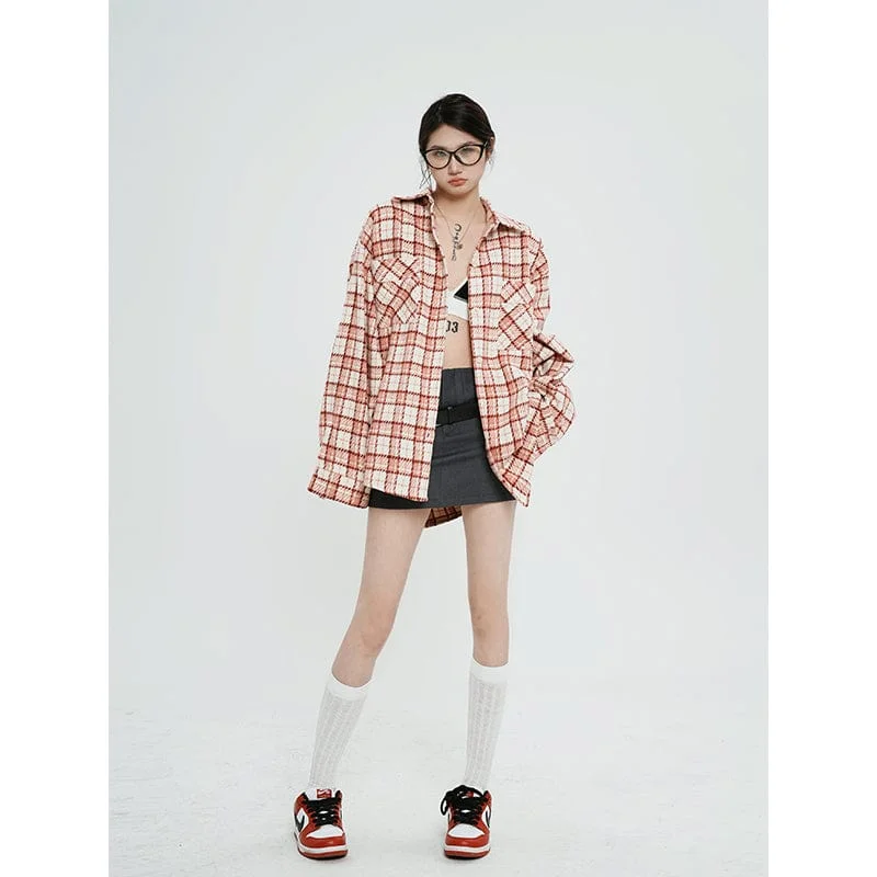 Discount Deals RTK (W) No. 3081 PLAID SHIRT JK