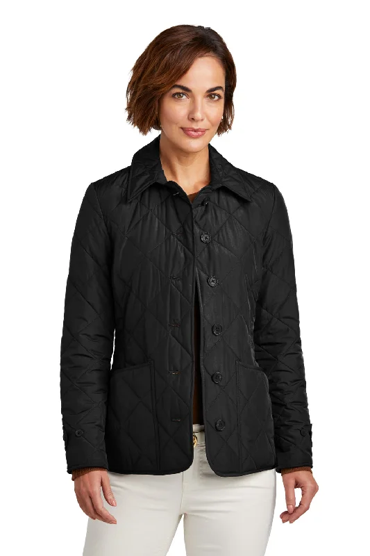 Super Deal Brooks Brothers Womens Water Resistant Quilted Full Zip Jacket - Deep Black Super Deal Brooks Brothers Womens Water Resistant Quilted Full Zip Jacket - Deep Black