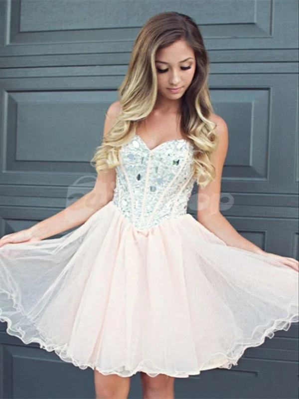 Deep Discounts Light Pink Sweetheart Short Prom Dresses, Short Homecoming Dresses