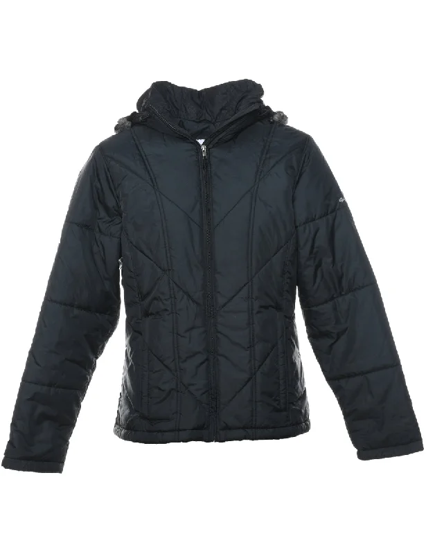 Fantastic Offers Columbia Black Zip-Front Hooded Puffer Jacket - M