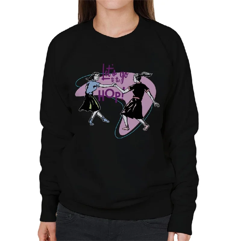 sleek gym hoodieAmerican Graffiti Lets Go To The Hop Women's Sweatshirt