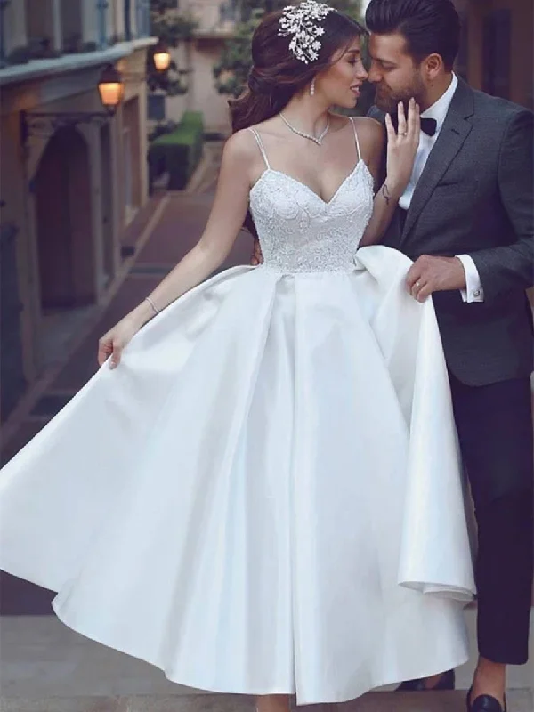 Doorbuster Deal A Line V Neck Ankle Length Lace White Prom Weding Dresses, V Neck Lace White Formal Dresses, White Lace Evening Dresses Doorbuster Deal A Line V Neck Ankle Length Lace White Prom Weding Dresses, V Neck Lace White Formal Dresses, White Lace Evening Dresses