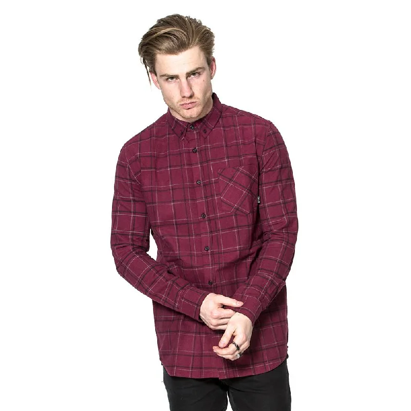 TIME-Limited Offer Flannel Oxblood Long Sleeve Shirt