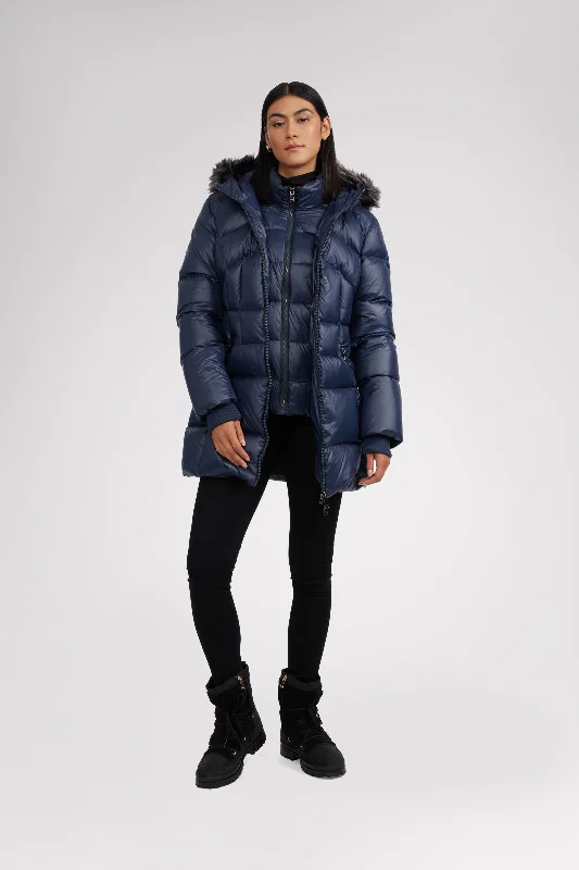 Seasonal Clearance Ares Women's Puffer Jacket w/Faux Fur Trim