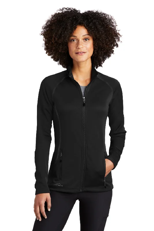 Great Deals Eddie Bauer Womens Fleece Full Zip Jacket - Black - Closeout