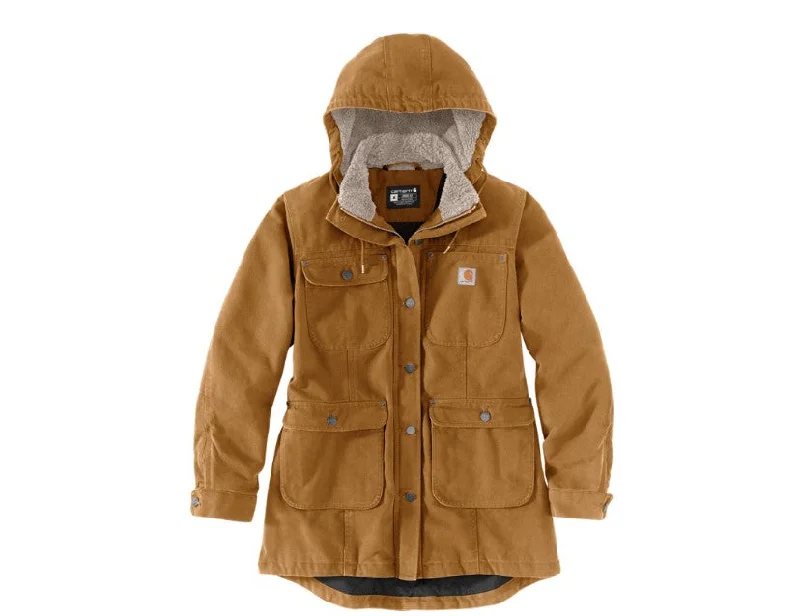 Online Only Women's Loose Fit Washed Duck Coat
