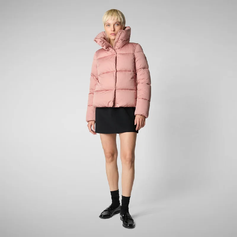 Blowout Sale Woman's animal free puffer jacket Felicity in MISTY ROSE