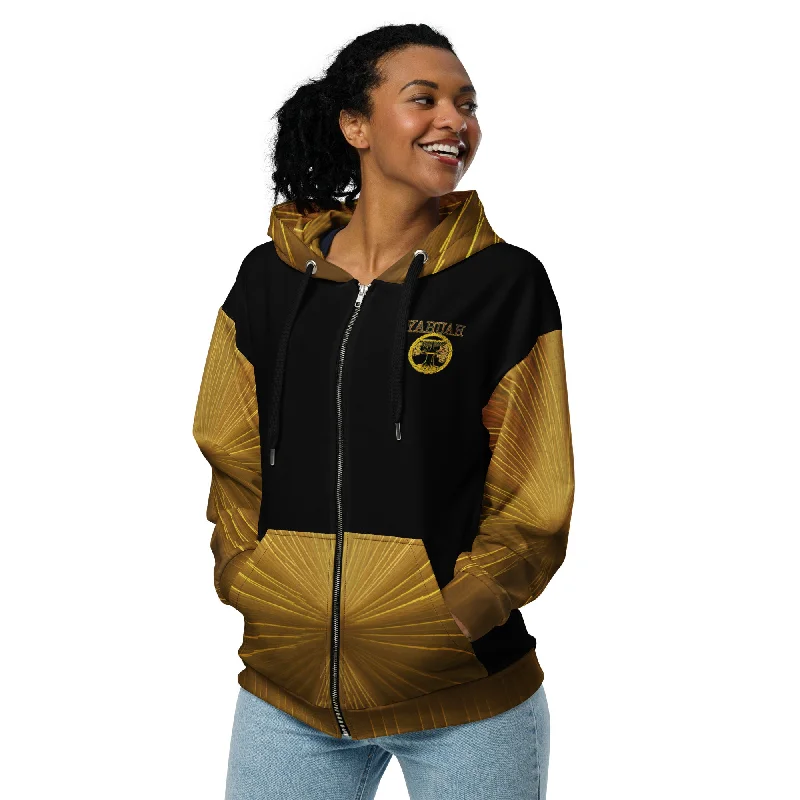 Extra Discounts Yahuah-Tree of Life 02-03 Voltage Designer Unisex Recycled Drop Shoulder Double Layered Full Zip Hoodie