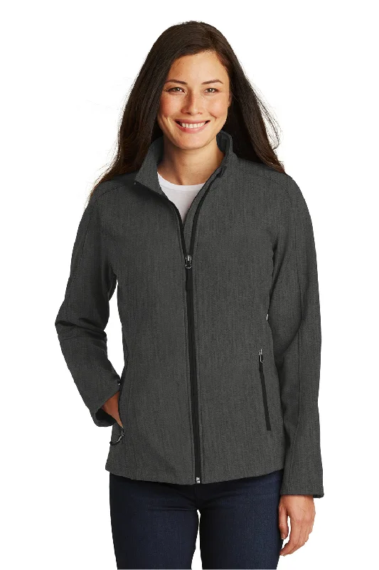 Get It Before It’s Gone Port Authority Womens Core Wind & Water Resistant Full Zip Jacket - Heather Charcoal Black