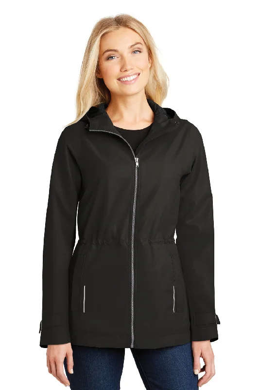 Reduced Prices Port Authority Womens Northwest Slicker Waterproof Full Zip Hooded Jacket - Black