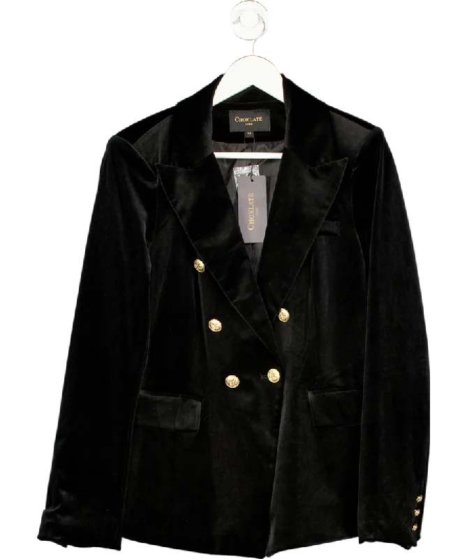 The Best Prices Choklate Black Gabrielle Velvet Double Breasted Blazer UK 14