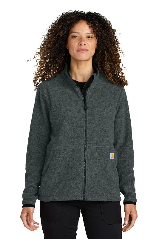 Bonus Savings Carhartt Womens Textured Fleece Full Zip Jacket - Heather Carbon Grey - New Bonus Savings Carhartt Womens Textured Fleece Full Zip Jacket - Heather Carbon Grey - New