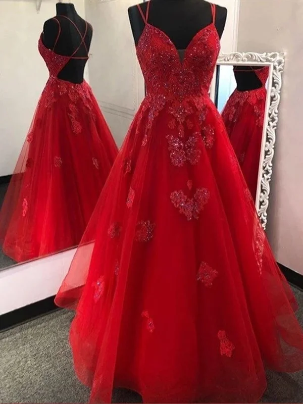 Low Prices Gorgeous V Neck Backless Red Lace Appliques Prom Dresses, Backless Red Lace Formal Dresses, Red Lace Evening Dresses, Red Ball Gown Low Prices Gorgeous V Neck Backless Red Lace Appliques Prom Dresses, Backless Red Lace Formal Dresses, Red Lace Evening Dresses, Red Ball Gown