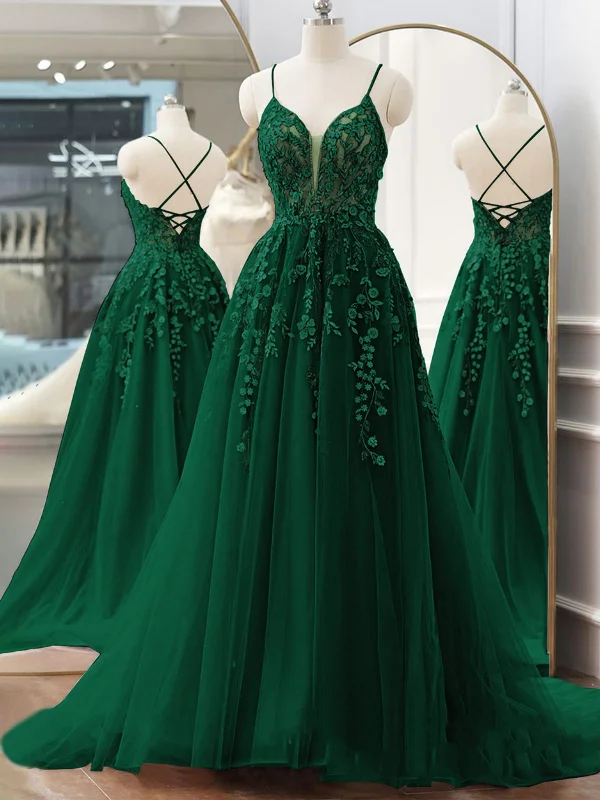 oversized dressoversized dressOpen Back V Neck Green Lace Floral Long Prom Dresses, Green Lace Formal Dresses, Green Evening Dresses SP2676