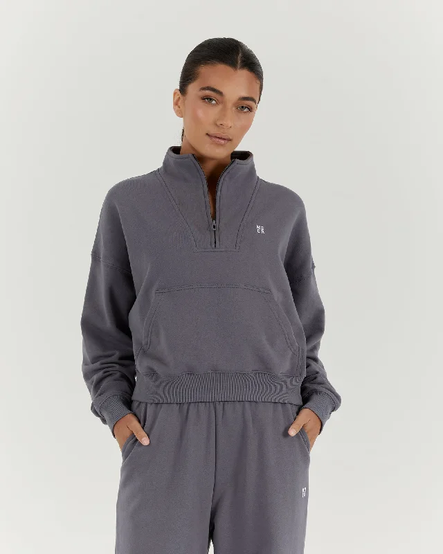 Discount Deals LEISURE 1/4 ZIP JUMPER - SHADOW