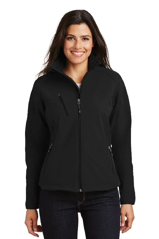 Act Now Port Authority Womens Wind & Water Resistant Full Zip Jacket - Black