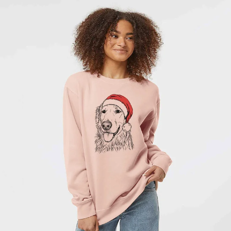 Sneak Peek Sale Santa Hopper the Golden Retriever - Unisex Pigment Dyed Crew Sweatshirt