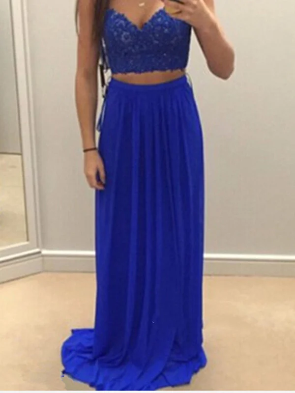 Great Bargains Royal Blue 2 Pieces Lace Prom Dresses, 2 Pieces Royal Blue Bridesmaid Dress, Formal Dresses Great Bargains Royal Blue 2 Pieces Lace Prom Dresses, 2 Pieces Royal Blue Bridesmaid Dress, Formal Dresses
