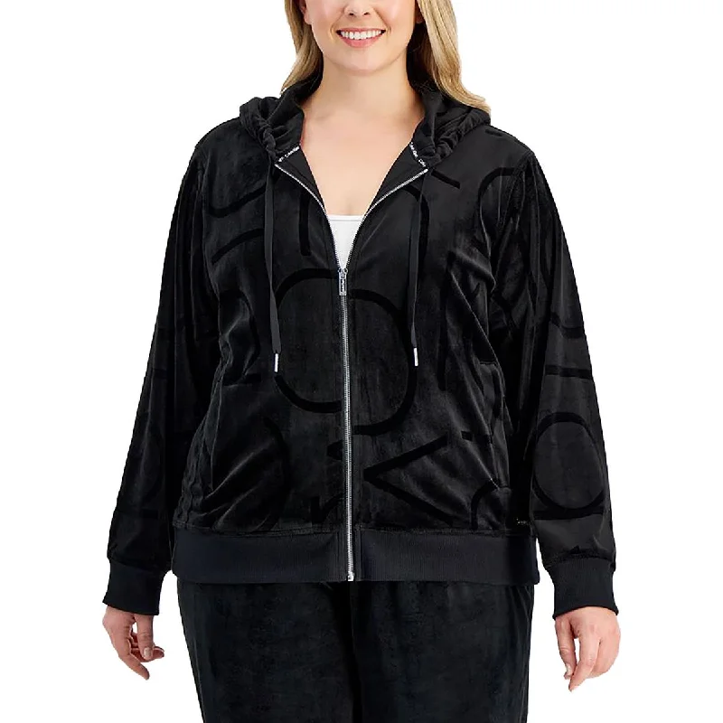 Special Price Calvin Klein Womens Plus Velvet Comfy Zip Hoodie