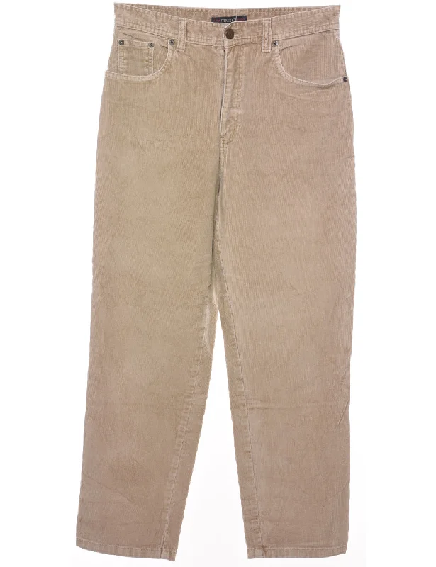 Sneak Peek Sale Bill Blass Light Brown Corduroy Trousers - W30 L27