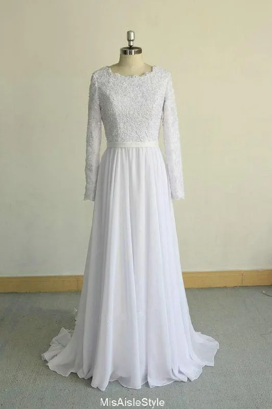 evening dressevening dressModest Long Sleeve Lace Plus Size Wedding Dress