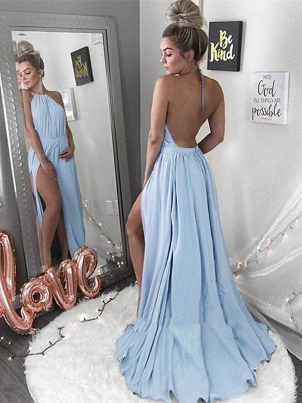 Limited Availability Blue Sexy A-Line Halter Neck Backless Prom Dress, Backless Formal Dress, Blue Evening Dress Limited Availability Blue Sexy A-Line Halter Neck Backless Prom Dress, Backless Formal Dress, Blue Evening Dress