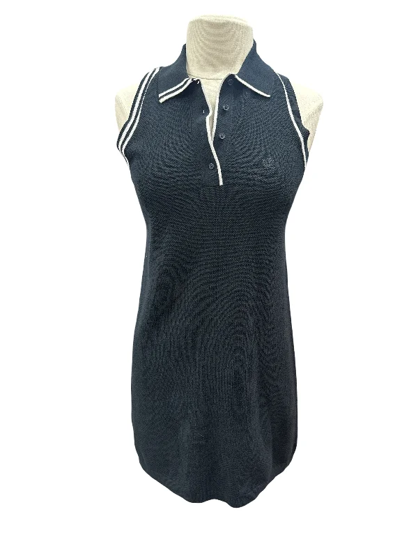 shift dressshift dressG/FORE Fully Fashioned Cotton Pique Sleeveless Polo Dress- Black, Size Small