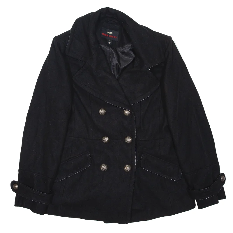 Bonus Savings MISS SIXTY Pea Coat Black Wool Womens L